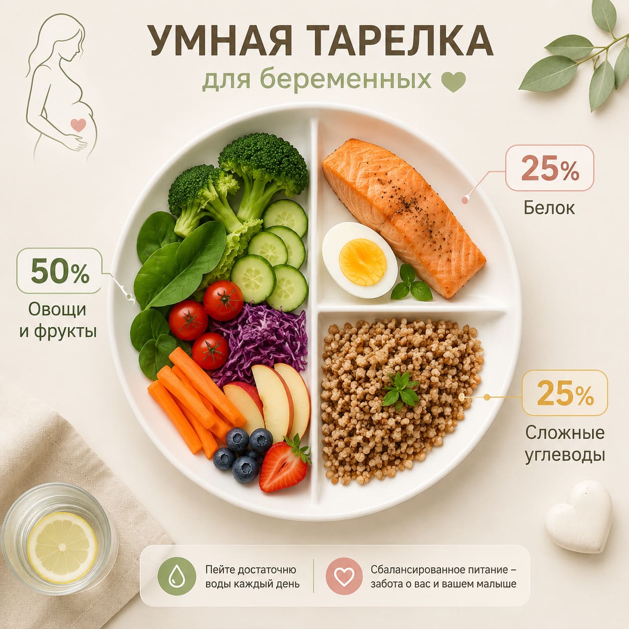 умная тарелка для беременной, пропорции продуктов для сбалансированного питания